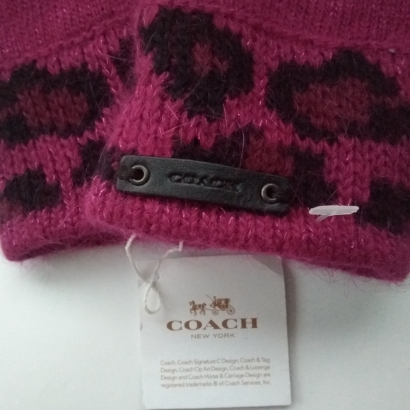 Coach Ocelot Touch Glove in Cranberry - Picture 3 of 8